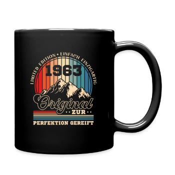 1963 geboren Zur Perfektion gereift 60 Geburtstag - Tasse einfarbig - Schwarz - Rechts