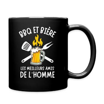 Barbecue et bière les meilleurs amis de l homme 2 - Mug uni - noir - Droite