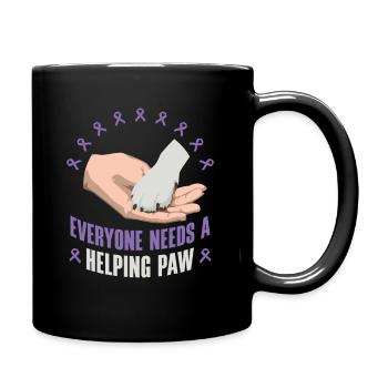 Alzheimer-Bewusstsein Haustier Purple Ribbon Paws - Tasse einfarbig - Schwarz - Rechts