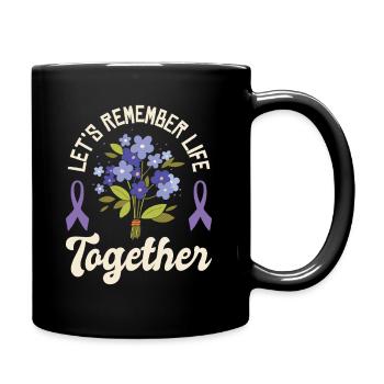 Alzheimer-Bewusstsein Purple Ribbon Gehirn - Tasse einfarbig - Schwarz - Rechts