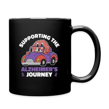 Alzheimer-Bewusstsein Purple Ribbon Gehirn - Tasse einfarbig - Schwarz - Rechts