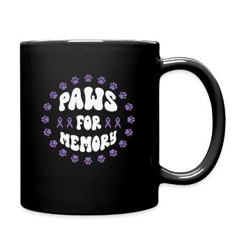 Sensibilisation à la maladie d’Alzheimer Pet Purple Ribbon Pattes - Mug uni - noir - Droite