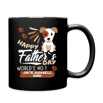 Fête des Pères Jack-Russell Papa, cadeau de la fête des Pères - Mug uni - noir - Droite