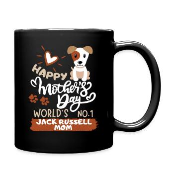 Mother's Day Jack-Russell Mom, Muttertag Geschenk - Tasse einfarbig - Schwarz - Rechts