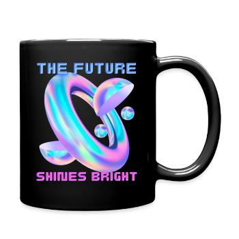 Future design with futuristic shape, slogan - Full Colour Mug - black - Right