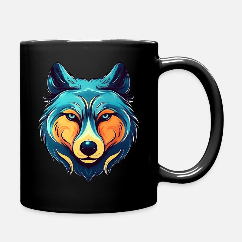 Die Aura des Wolfes - Tasse einfarbig - Schwarz