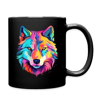 Farbenfrohe Wildheit - Tasse einfarbig - Schwarz - Rechts