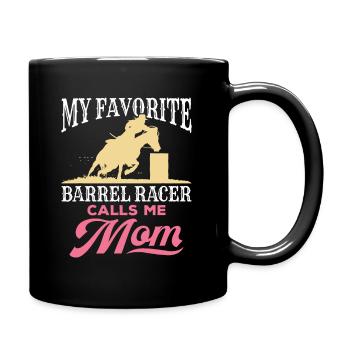 Course de barils Maman Cheval Préféré Coureur de barils - Mug uni - noir - Droite