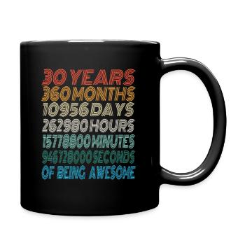 Cadeau 30e anniversaire né en 1990 Hommes Femmes Rétro - Mug uni - noir - Droite