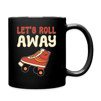 Nettes Rollschuh Eisbahnbegleiter - Tasse einfarbig - Schwarz - Rechts