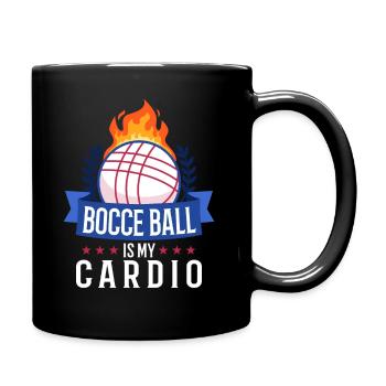 Bocce is my cardio - Full Colour Mug - black - Right