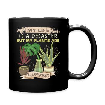 Plant-Daddy Plant-Mommy, lustiger Pflanzen Spruch - Tasse einfarbig - Schwarz - Rechts