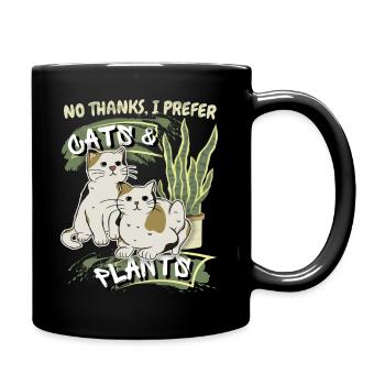 Chats et plantes, drôle de dicton ironique - Mug uni - noir - Droite