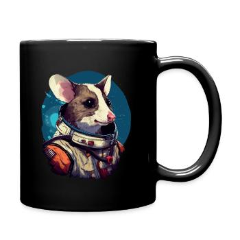 Lustiges Possum Design - Tasse einfarbig - Schwarz - Rechts