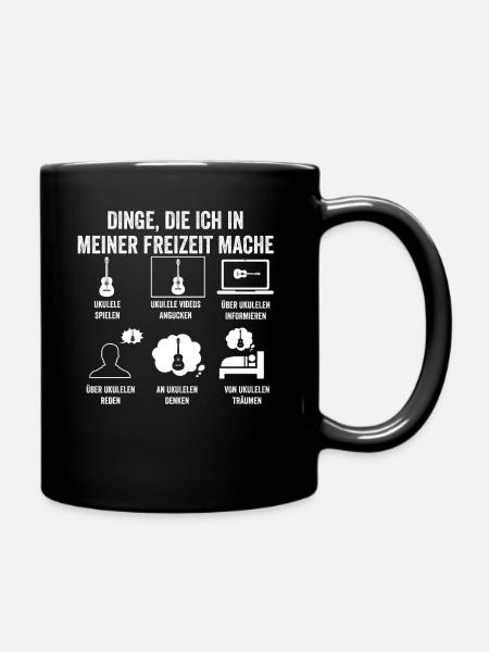 Gitarre Musiker Musikinstrument Ukulele - Tasse einfarbig - Schwarz
