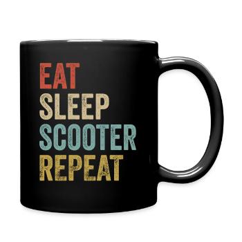 Eat Sleep Scooter Repeat Scooter - Tasse einfarbig - Schwarz - Rechts