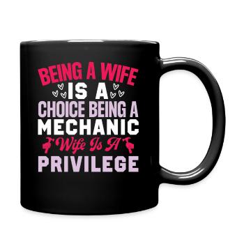 Être une femme est la femme d’un mécanicien de choix - Mug uni - noir - Droite