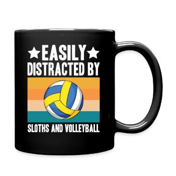 Leicht Ablenkbar Durch Faultiere Und Volleyball - Tasse einfarbig - Schwarz - Rechts