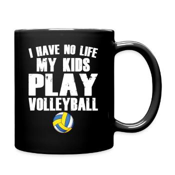 Je n’ai pas de vie, mes enfants jouent au volleyball - Mug uni - noir - Droite