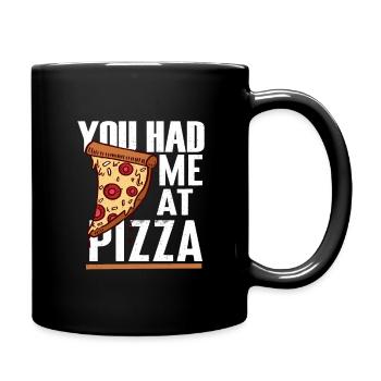 Tu m’as eu à la pizza - Mug uni - noir - Droite
