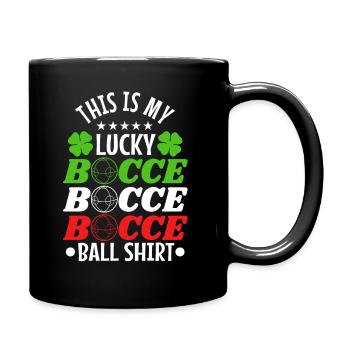 Ceci est ma boule de pétanque chanceuse - Mug uni - noir - Droite
