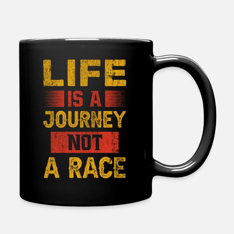 Das Leben ist eine Reise - Lebenseinstellung - Tasse einfarbig - Schwarz