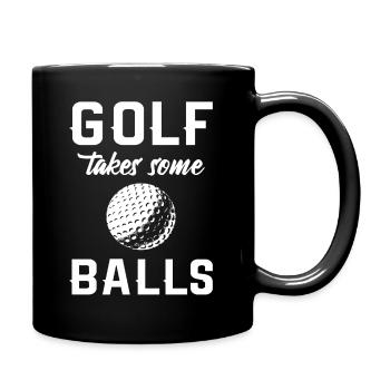 Lustiger Golfer Golfspieler - Tasse einfarbig - Schwarz - Rechts