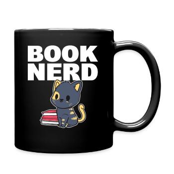 Book Nerd Begeisterter Leser - Tasse einfarbig - Schwarz - Rechts