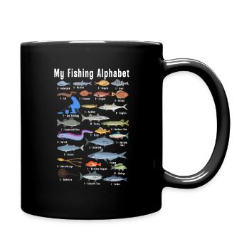 Mon alphabet de pêche Pêcheur Pêche Poisson pêcheur - Mug uni - noir - Droite