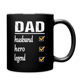Papa, papa, père et légende - Mug uni - noir - Droite