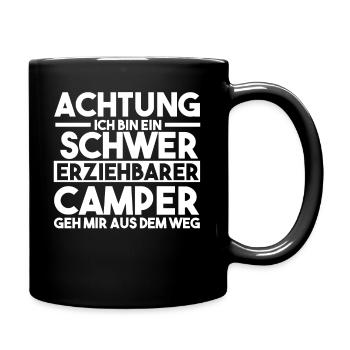 Wohnmobil Wohnwagen Camper Camping - Tasse einfarbig - Schwarz - Rechts