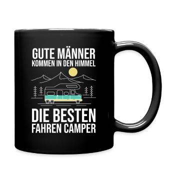 Wohnmobil Wohnwagen Camper Camping - Tasse einfarbig - Schwarz - Rechts