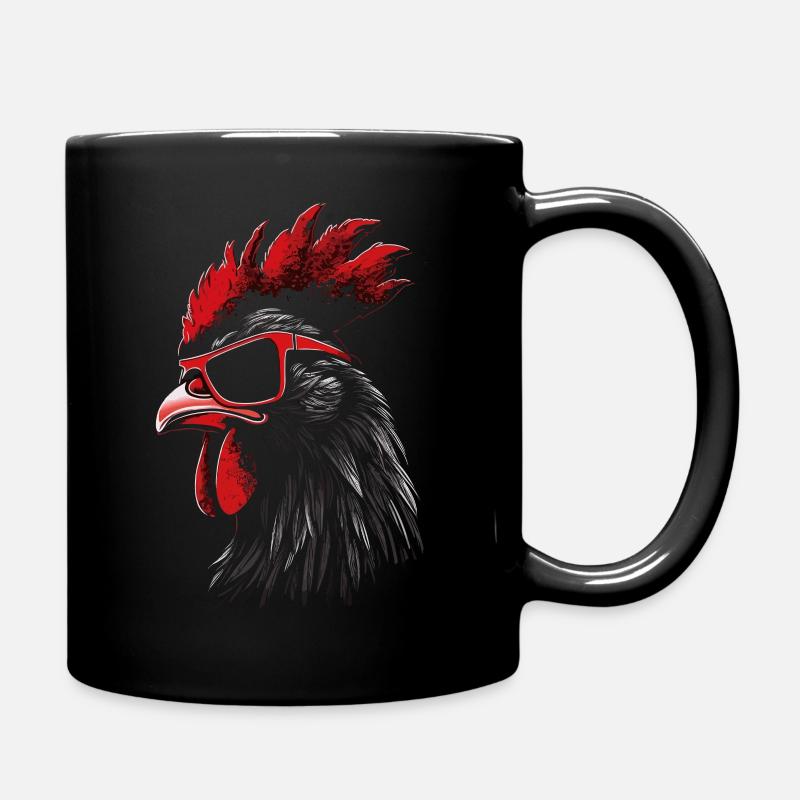 Hahn Hühner Sonnenbrille - Tasse einfarbig - Schwarz