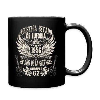Hobby musician guitarist birthday 1956 - Tasse einfarbig - Schwarz - Rechts