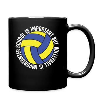 Warnung Volleyball Mama Wird Laut Schreien - Tasse einfarbig - Schwarz - Rechts