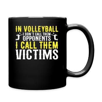 School is important, but volleyball is more important - Full Colour Mug - black - Right