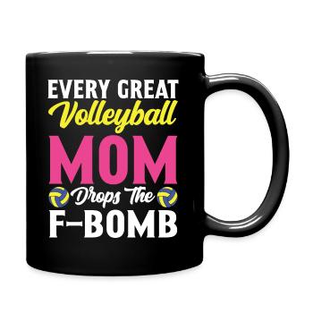 Jede Volleyball Mutter Lässt Die F-Bombe Fallen - Tasse einfarbig - Schwarz - Rechts