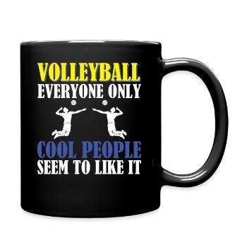 Volleyball Mädchen Machen Es Am Besten Volleyball - Tasse einfarbig - Schwarz - Rechts