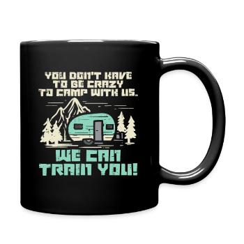 Crazy Camp mit uns Lustiger Camping-Van Wohnmobil Wohnmobil - Tasse einfarbig - Schwarz - Rechts