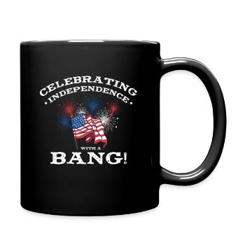 USA Independence Patriotic American Flag Fireworks - Full Colour Mug - black - Right