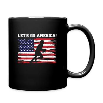 USA Independence American Flag Freedom Sports - Full Colour Mug - black - Right