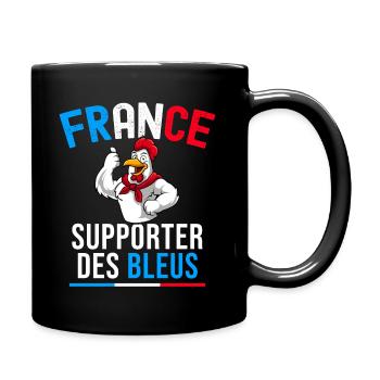 J'Peux Pas Supporter Bleus Fan Foot France Maillot - Mug uni - noir - Droite