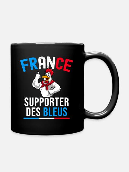 J'Peux Pas Supporter Bleus Fan Foot France Maillot - Mug uni - noir