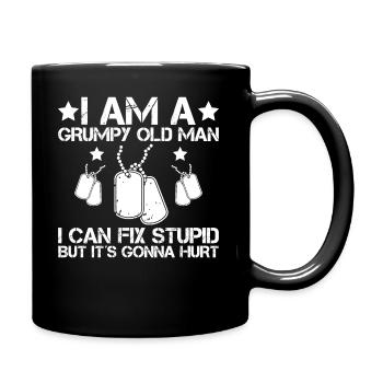I'm a grumpy old man - veteran - Full Colour Mug - black - Right
