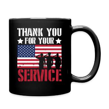 Danke Für Ihren Dienst - Veteran - Tasse einfarbig - Schwarz - Rechts