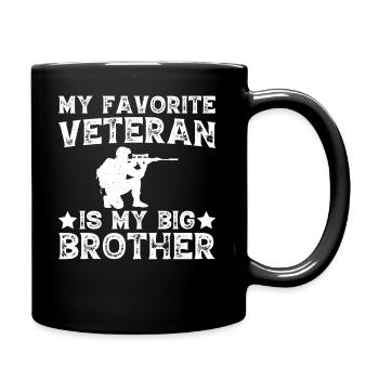 Mon vétéran préféré est mon grand frère - Mug uni - noir - Droite