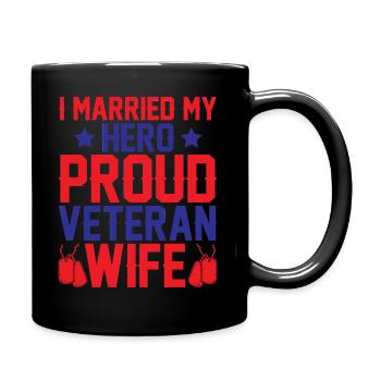 Ich Habe Meinen Helden Geheiratet Stolzes Veteran - Tasse einfarbig - Schwarz - Rechts