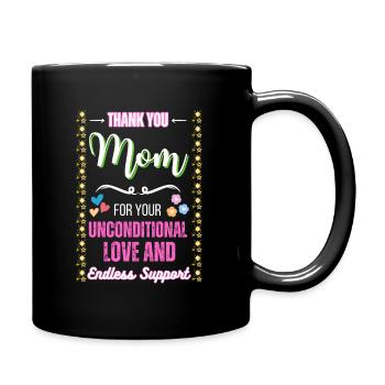 Danke Mama für deine bedingungslose Liebe - Tasse einfarbig - Schwarz - Rechts