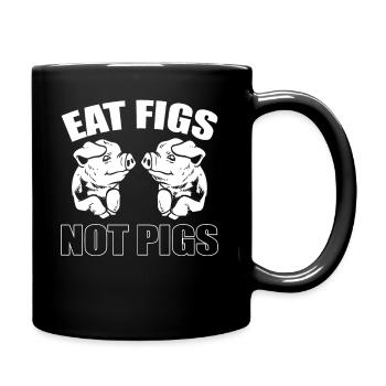 Eat Figs Not Pigs Vegan - Full Colour Mug - black - Right