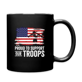 USA Independence Military Heroes Soldier Freedom - Full Colour Mug - black - Right